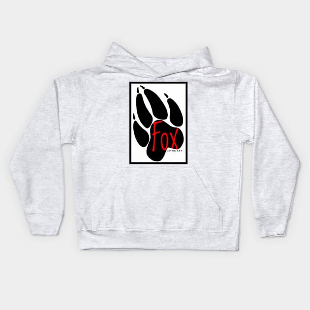 Fox Layng Art logo White/Red Kids Hoodie by Fox Layng Art